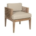 thumbnail image 1 of Vivid Outdoor Patio Dining Chair in Light Eucalyptus Wood with Taupe Cushions, 1 of 12