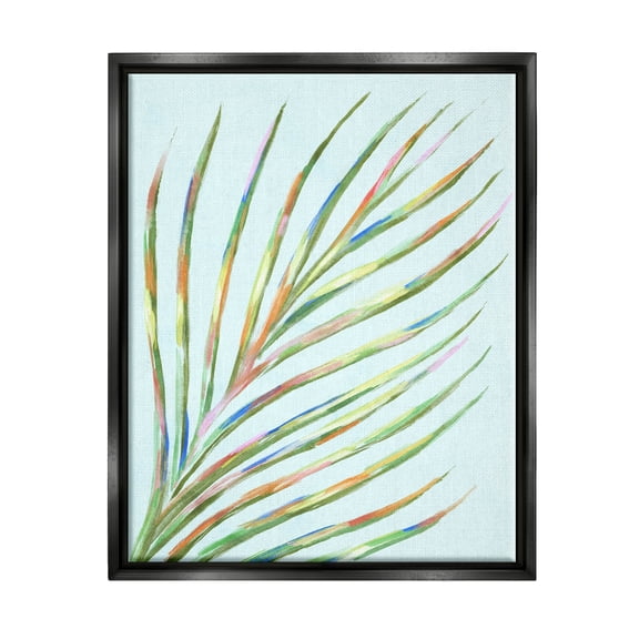 Vivid Palm Leaf Botanical Botanical & Floral Graphic Art Jet Black Framed Art Print Wall Art