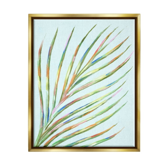 Vivid Palm Leaf Botanical Botanical & Floral Graphic Art Metallic Gold Framed Art Print Wall Art