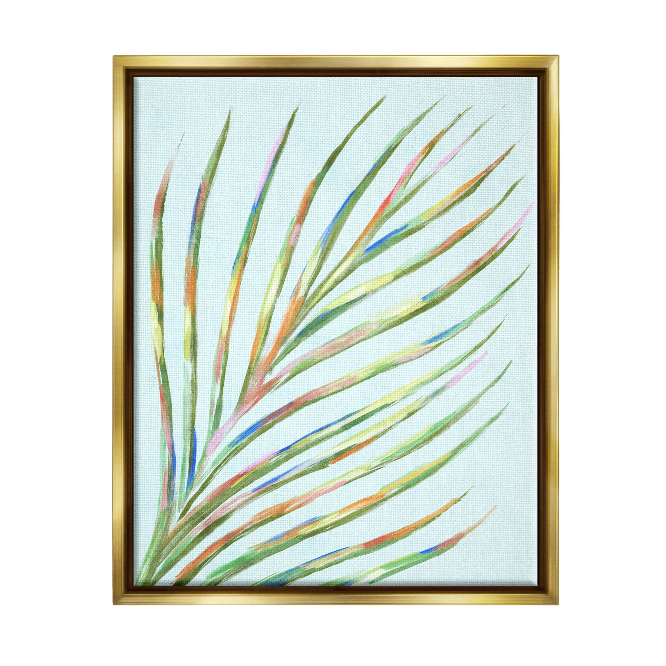 Vivid Palm Leaf Botanical Botanical & Floral Graphic Art Metallic Gold Framed Art Print Wall Art