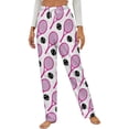 thumbnail image 1 of Vivid Pink Tennis Rackets Pattern Winter Female Pants Flannel High Waist Women Pants Lady Warm Straight Leg Plush Trousers, 1 of 7