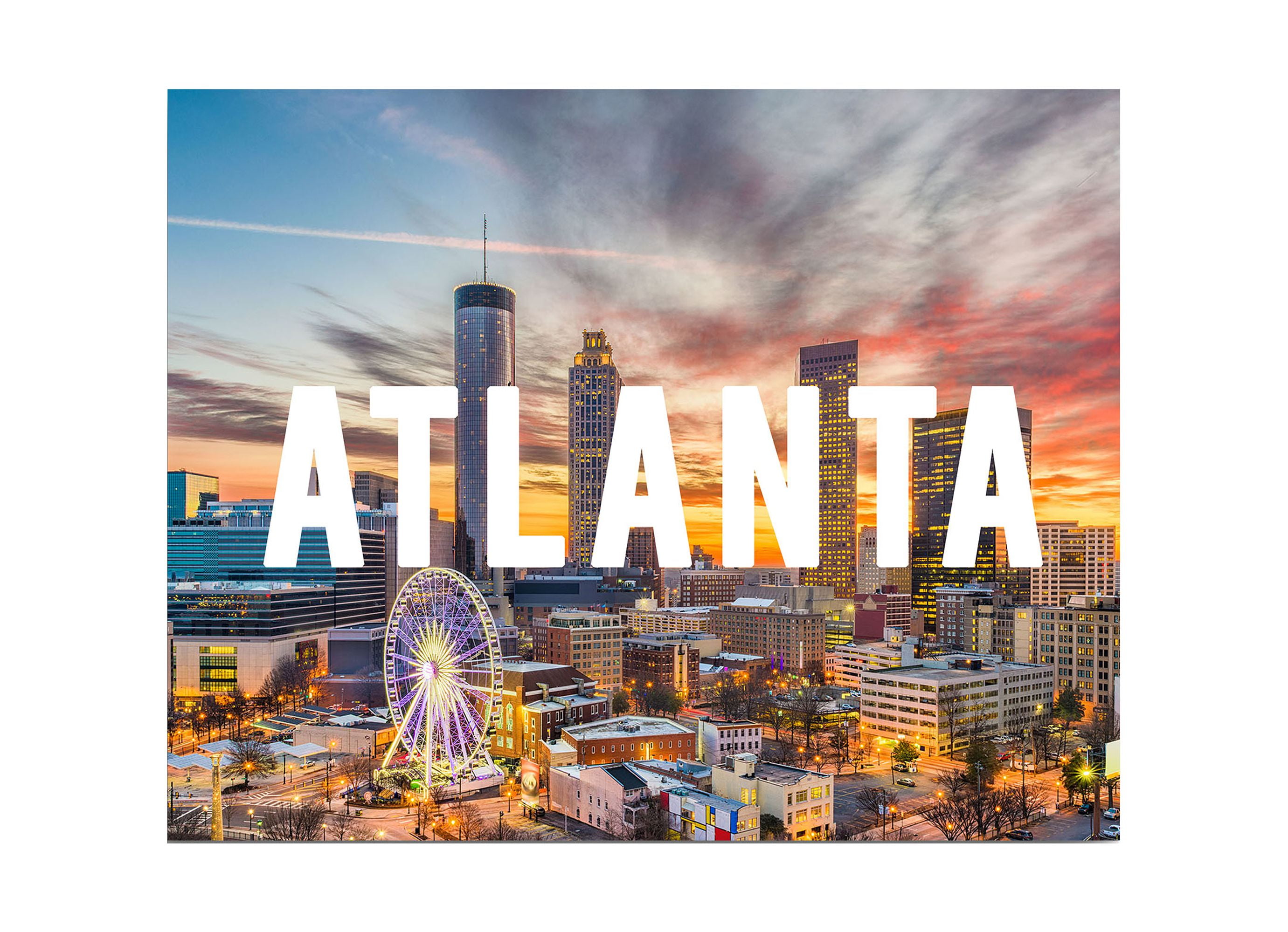 Vivid Pixel Atlanta Canvas Wall Decor, Wall Art, Office Decor 24x36in