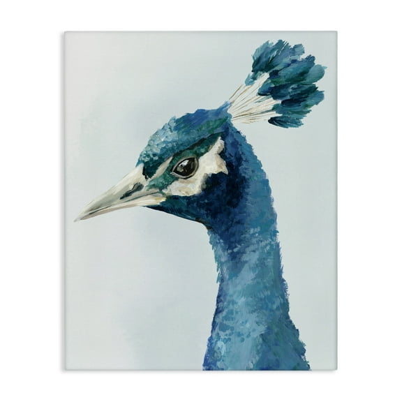 Stupell Industries Vivid Plumage Peacock Canvas Wall Art, design by Hannah Dawson, 48 x 36
