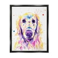 thumbnail image 1 of Vivid Retriever Dog Pet Portrait Animals & Insects Graphic Art Jet Black Framed Art Print Wall Art, 1 of 6