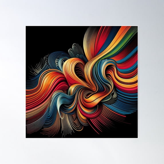 Vivid Sound Wave Pattern Poster Wall Art, Modern Wall Decor For Living Room Bedroom, 30x30 UNFRAMED