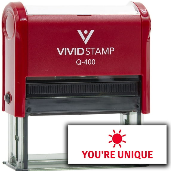 Vivid Stam You’re Unique Self Inking Rubber Stamp (Red Ink) - Q-400