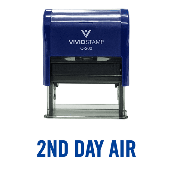 Vivid Stamp 2nd Day Air Self Inking Rubber Stamp (Blue Ink) - Medium