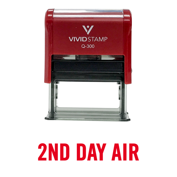 Vivid Stamp 2nd Day Air Self Inking Rubber Stamp (Red Ink) - Large