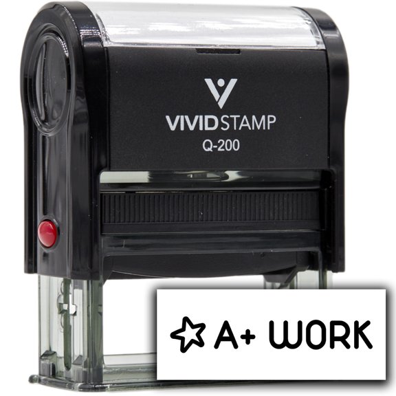 Vivid Stamp A+ Work Self-Inking Rubber Stamps (Black Ink) - Q-200