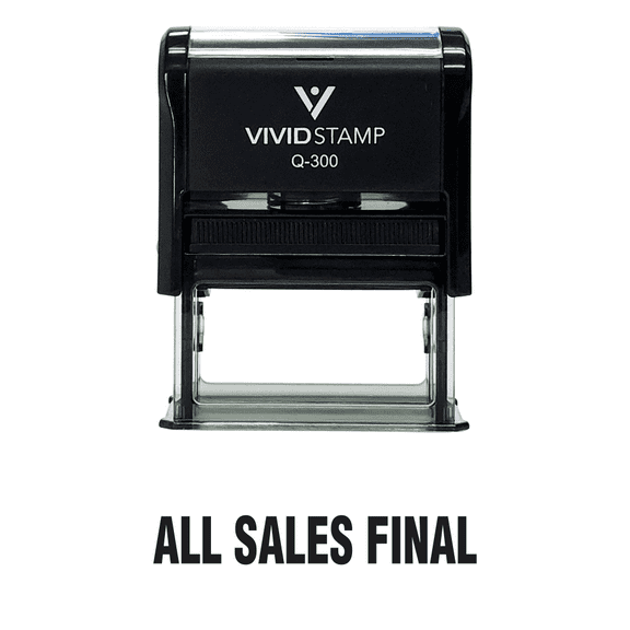 Vivid Stamp All Sales Final Rubber Stamp (Black Ink) - Large