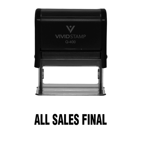 Vivid Stamp All Sales Final Rubber Stamp (Black Ink) - X-Large