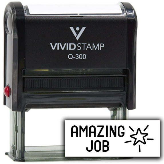 Vivid Stamp Amazing Job Self Inking Rubber Stamp (Black Ink) - Q-300