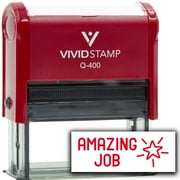 Vivid Stamp Amazing Job Self Inking Rubber Stamp (Red Ink) - Q-400