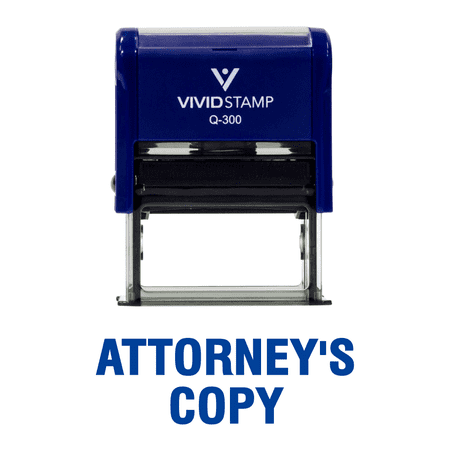 Vivid Stamp Attorney'S Copy Self Inking Rubber Stamp (Blue Ink) - Large