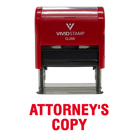 Vivid Stamp Attorney's Copy Self Inking Rubber Stamp (Red Ink) - Medium