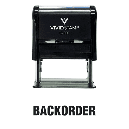 Vivid Stamp Backorder Self Inking Rubber Stamp (Black Ink) - Large
