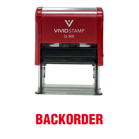 Vivid Stamp Backorder Self Inking Rubber Stamp (Red Ink) - Large