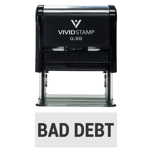 Vivid Stamp Bad Debt Self-Inking Office Rubber Stamp (Black) - Large