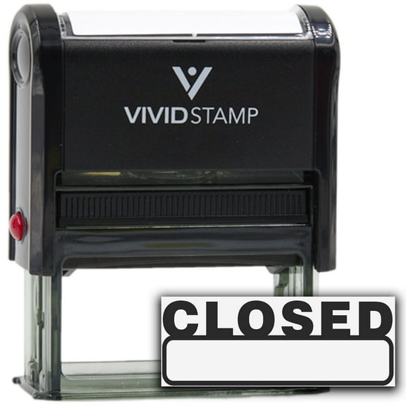 Vivid Stamp Basic Closed Self Inking Rubber Stamp (Black Ink) - Large