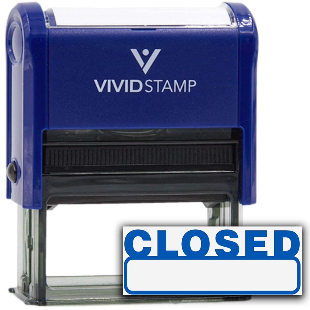 Basic Stamp Ink Vivid Stamp Basic Closed Self Inking Rubber Stamp (Blue Ink) - Large ...