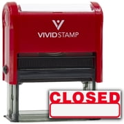 Vivid Stamp Basic Closed Self Inking Rubber Stamp (Red Ink) - Medium
