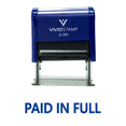 thumbnail image 1 of Vivid Stamp Basic PAID IN FULL Self Inking Rubber Stamp (Blue Ink) - Large, 1 of 1