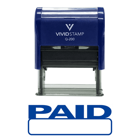 Vivid Stamp Basic PAID Self Inking Rubber Stamp (Blue Ink) - Medium