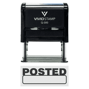 Vivid Stamp Basic Posted Self-Inking Office Rubber Stamp Black - Large