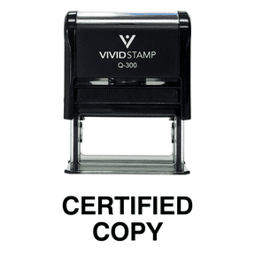 Vivid Stamp CERTIFIED COPY Self Inking Rubber Stamp (Black Ink) - Large
