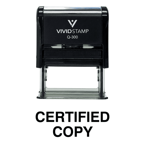 Vivid Stamp CERTIFIED COPY Self Inking Rubber Stamp (Black Ink) - Large