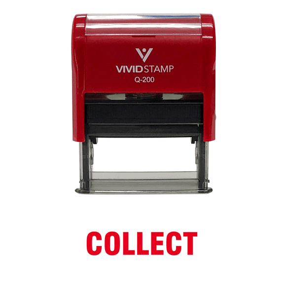 Vivid Stamp COLLECT Self Inking Rubber Stamp (Red Ink) - Medium