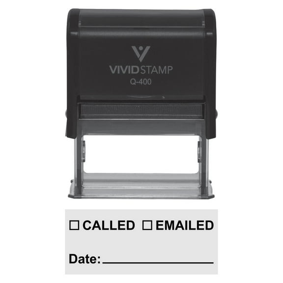 Vivid Stamp Called Emailed With Date Line Self-Inking Office Rubber Stamp (Black) - X-Large