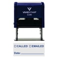 thumbnail image 1 of Vivid Stamp Called Emailed With Date Line Self-Inking Office Rubber Stamp (Blue) - Large, 1 of 1