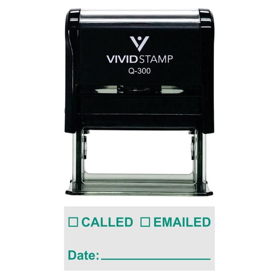 Vivid Stamp Called Emailed With Date Line Self-Inking Office Rubber Stamp (Green) - Large