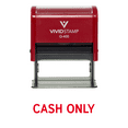thumbnail image 1 of Vivid Stamp Cash Only Self Inking Rubber Stamp (Red Ink) - X-Large, 1 of 1