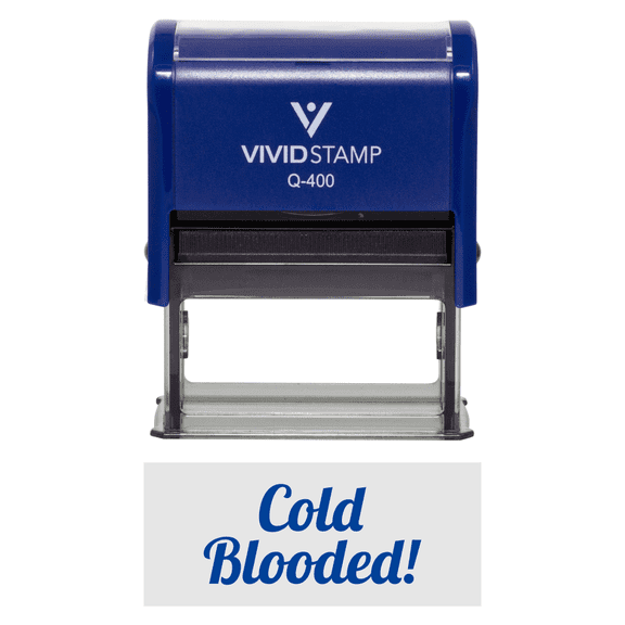 Vivid Stamp Cold Blooded! Icon Self Inking Rubber Stamp (Blue Ink) X-Large