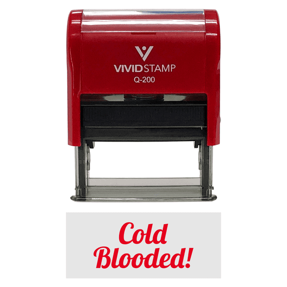 Vivid Stamp Cold Blooded! Icon Self Inking Rubber Stamp (Red Ink) Medium