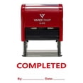 thumbnail image 1 of Vivid Stamp Completed With By Date Line Self-Inking Rubber Stamp (Red Ink) - Medium | Efficient Office Tool for Date Verification, 1 of 1