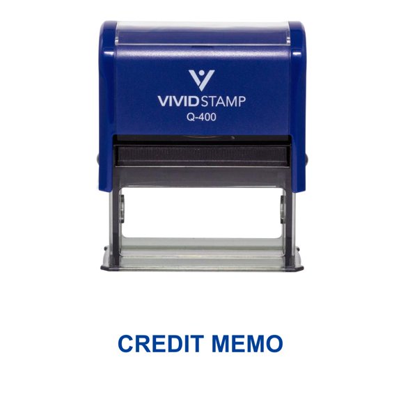Vivid Stamp Credit Memo Office Stamp (Blue Ink) - X-Large