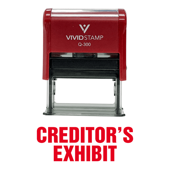 Vivid Stamp Creditor's Exhibit Self Inking Rubber Stamp (Red Ink) - Large