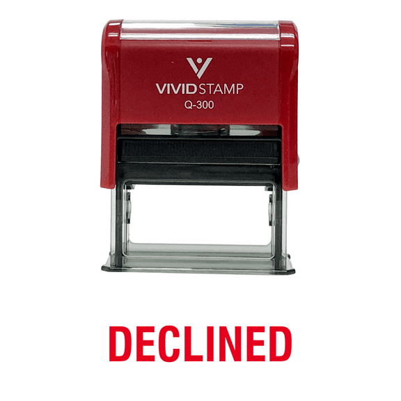 Vivid Stamp DECLINED Self Inking Rubber Stamp (Red Ink) - Large