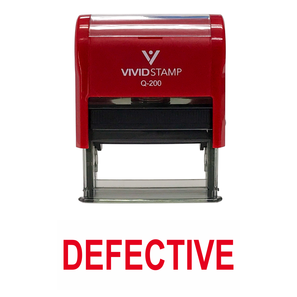 Damage Stamp Vivid Stamp DEFECTIVE Self Inking Rubber Stamp (Red Ink) - Medium ...