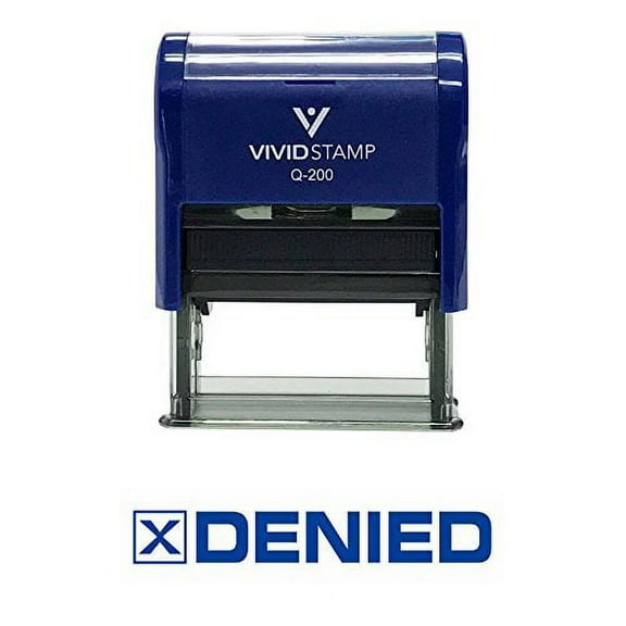 Vivid Stamp Denied Office Self-Inking Office Rubber Stamp (Blue) - M