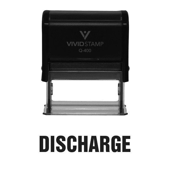 Vivid Stamp Discharge Self Inking Rubber Stamp (Black Ink) - X-Large