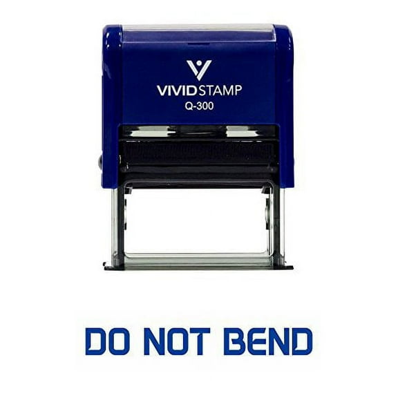 Vivid Stamp Do Not Bend Office Self-Inking Office Rubber Stamp (Blue) - L