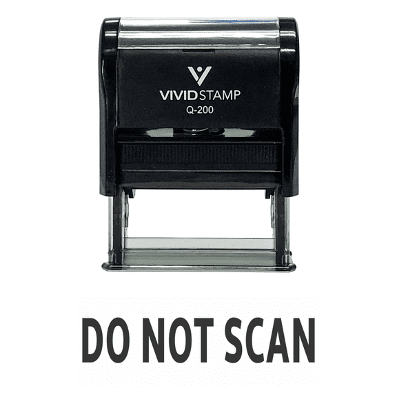 Vivid Stamp Do Not Scan Self Inking Rubber Stamp (Black Ink) - Medium