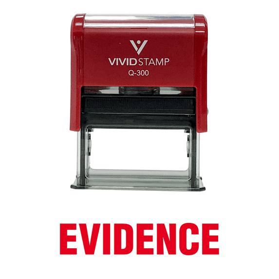 Vivid Stamp EVIDENCE Self Inking Rubber Stamp (Red Ink) - Large
