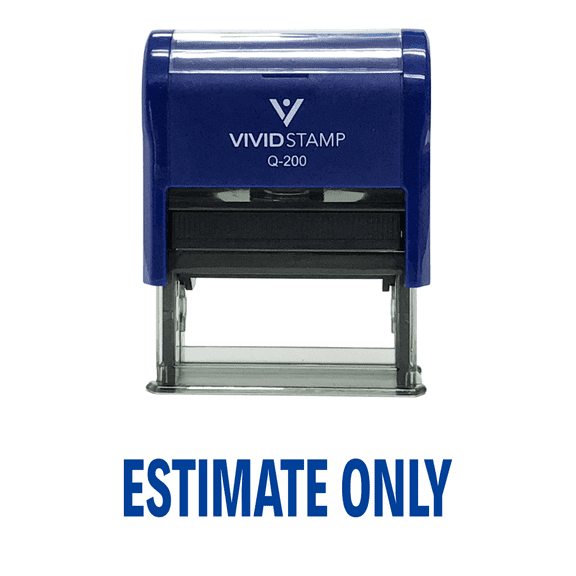 Vivid Stamp Estimate Only Self Inking Rubber Stamp (Blue Ink) - Medium