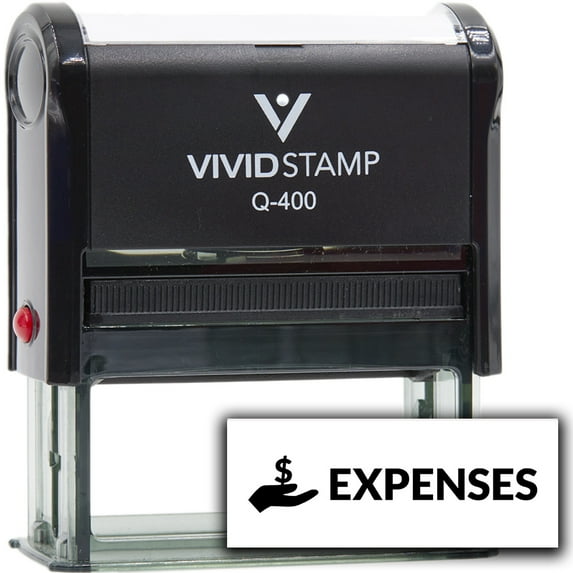 Vivid Stamp Expenses Self-Inking Rubber Stamps Teachers And Schools | Motivational Stamps For Children | Re-inkable Ink Pad (Black Ink) - Q-400