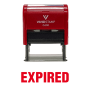 Vivid Stamp Expired Self Inking Rubber Stamp Red Ink - Medium